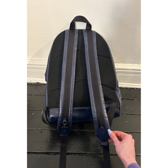 Coach Academy Backpack Leather & Suede with Studs in Midnight